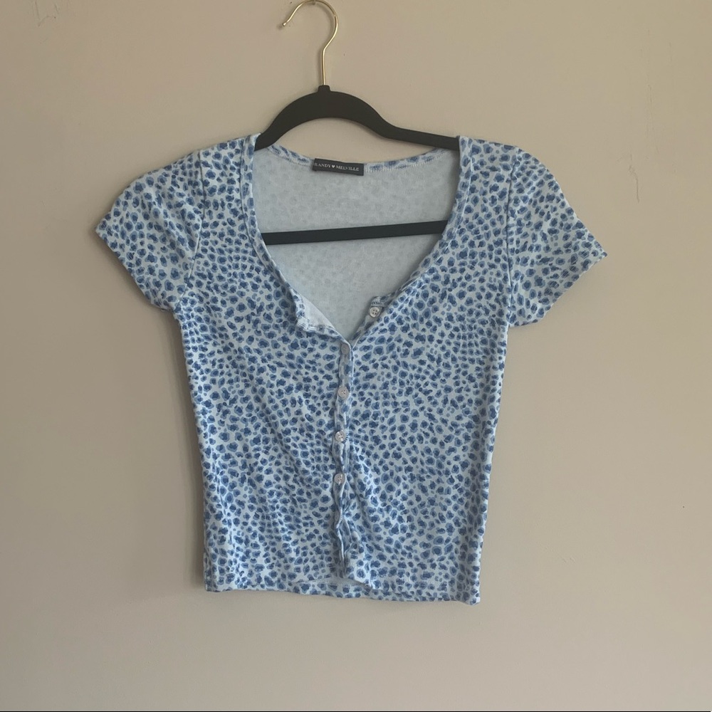 Brandy Melville Brand New Blue Cheetah Zelly Top